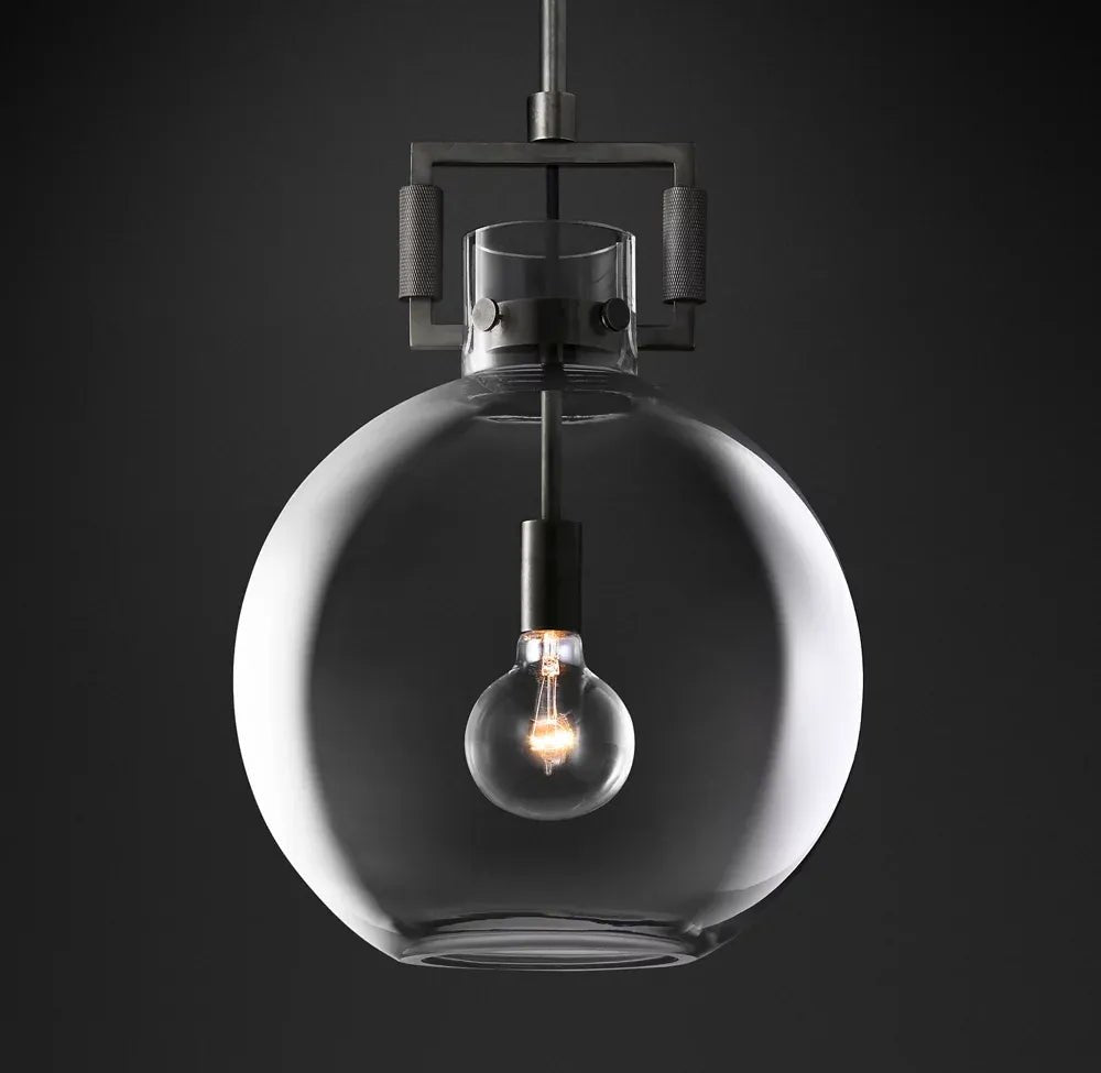Machinise Glass Globe Pendant - Cyran Lamps