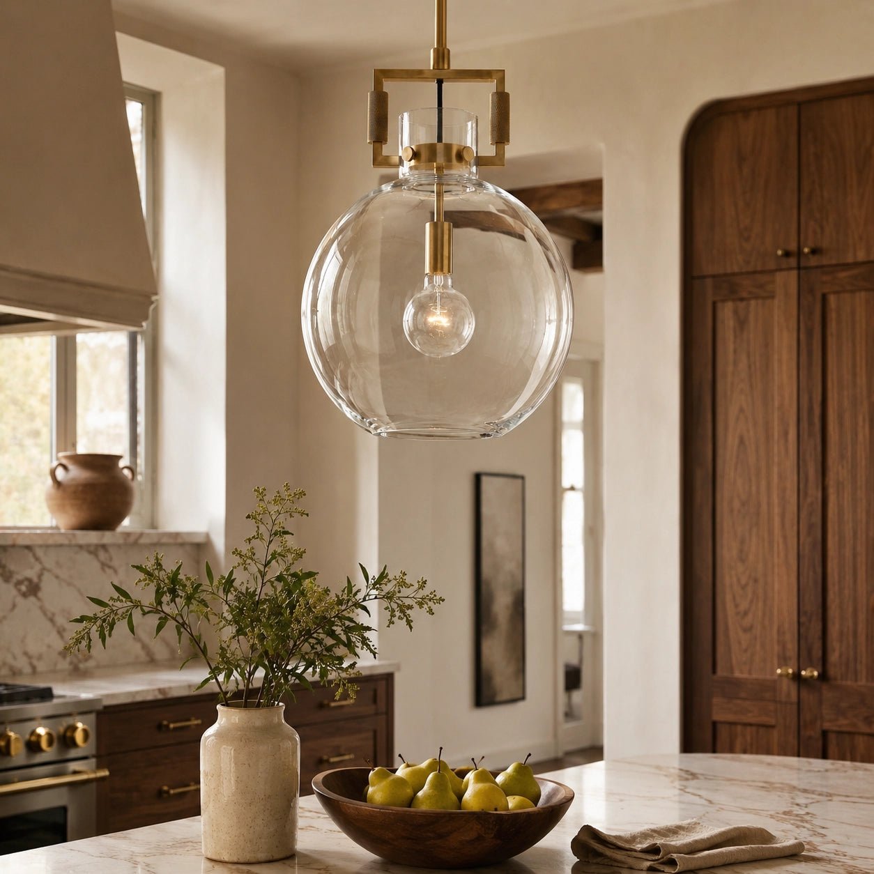 Machinise Glass Globe Pendant - Cyran Lamps