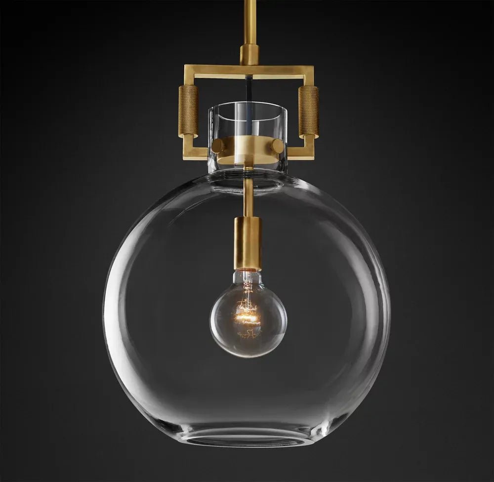 Machinise Glass Globe Pendant - Cyran Lamps