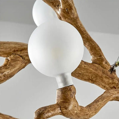Madelyn Rustic Branch Chandelier Frosted/Clear Ball - Frosted BallWarm White 3000K28Cyranlamps