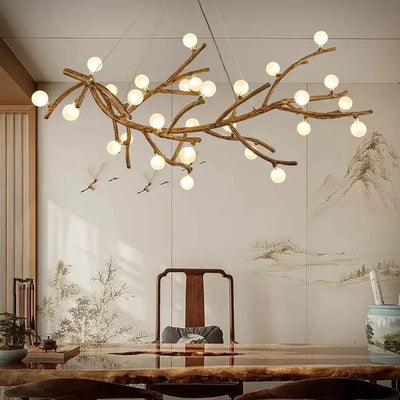 Madelyn Rustic Branch Chandelier Frosted/Clear Ball - Frosted BallWarm White 3000K28Cyranlamps