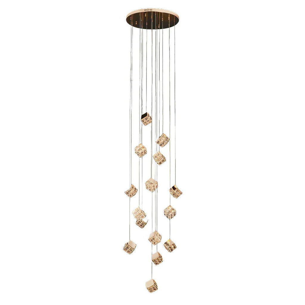 Magic Cube Crystal Staircase Chandelier - Cyran Lamps