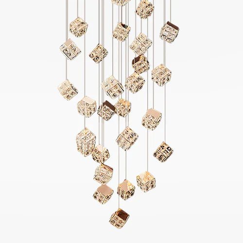Magic Cube Crystal Staircase Chandelier - Cyran Lamps
