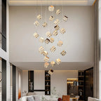 Magic Cube Crystal Staircase Chandelier - Cyran Lamps