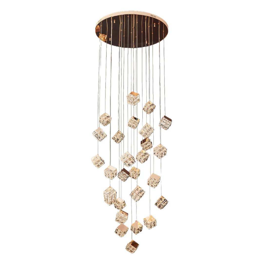Magic Cube Crystal Staircase Chandelier - Cyran Lamps