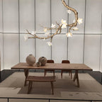 Magnolia Branch & Brass Floral Chandelier - Cyran Lamps