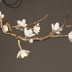 Magnolia Branch & Brass Floral Chandelier - Cyran Lamps