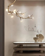 Magnolia Branch & Brass Floral Chandelier - Cyran Lamps