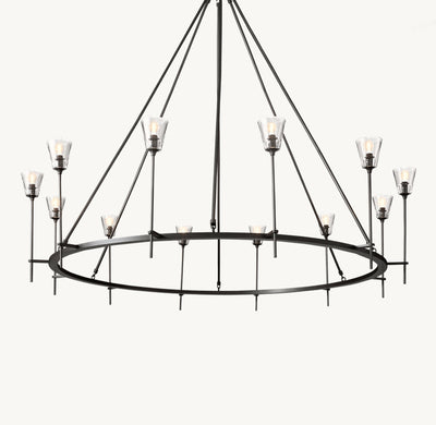 Maison Verre Round Chandelier 70" - Cyran Lamps