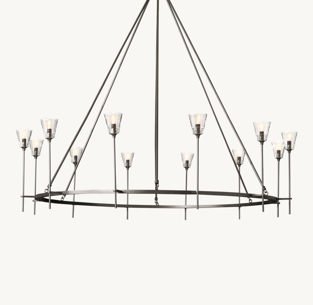 Maison Verre Round Chandelier 70" - Cyran Lamps