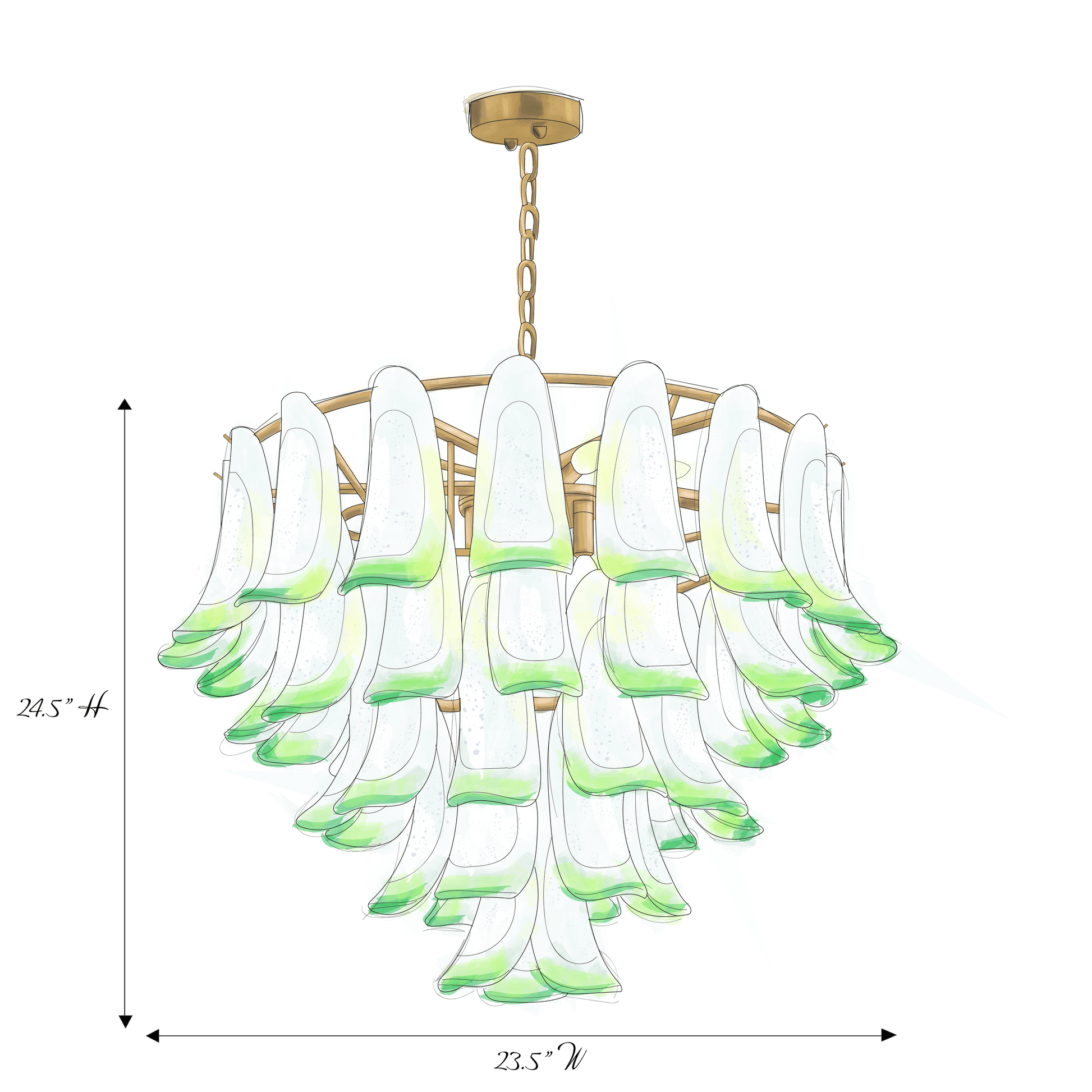 Marielle Mid Century Petal Chandelier - Cyran Lamps