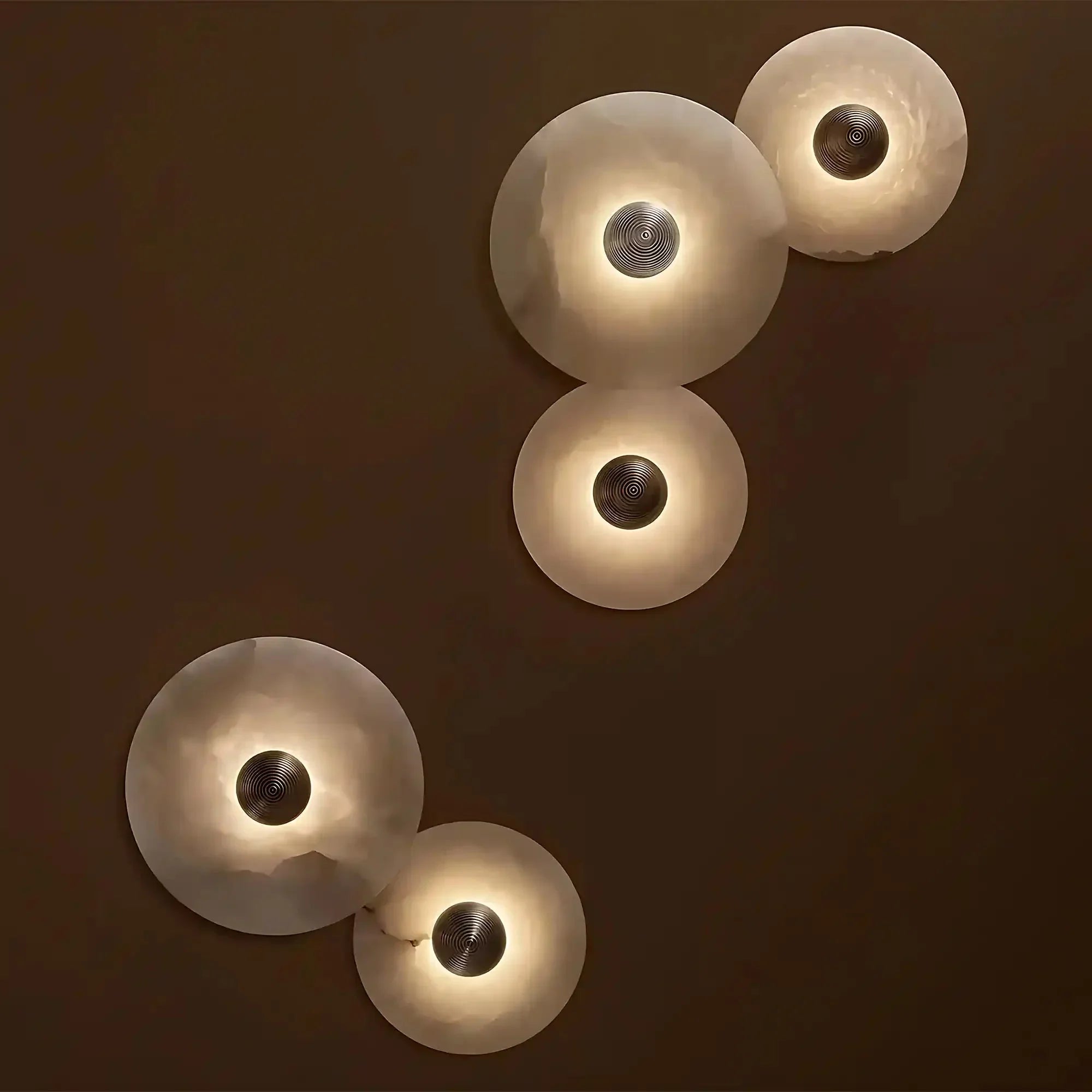 Median Alabaster Flush mount Wall Sconce - Bronze11''DCyranlamps