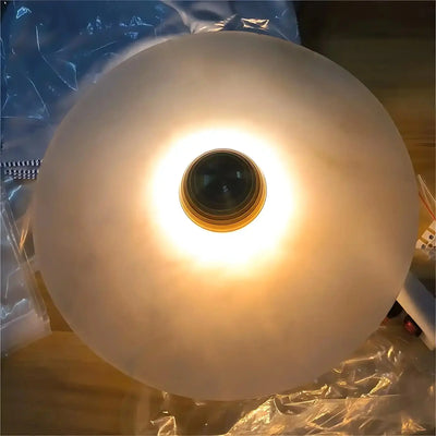 Median Alabaster Flush mount Wall Sconce - Bronze11''DCyranlamps