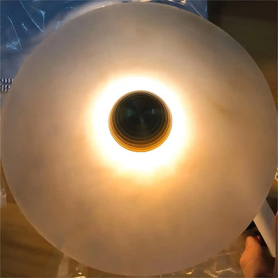 Median Alabaster Flush mount Wall Sconce - Bronze11''DCyranlamps