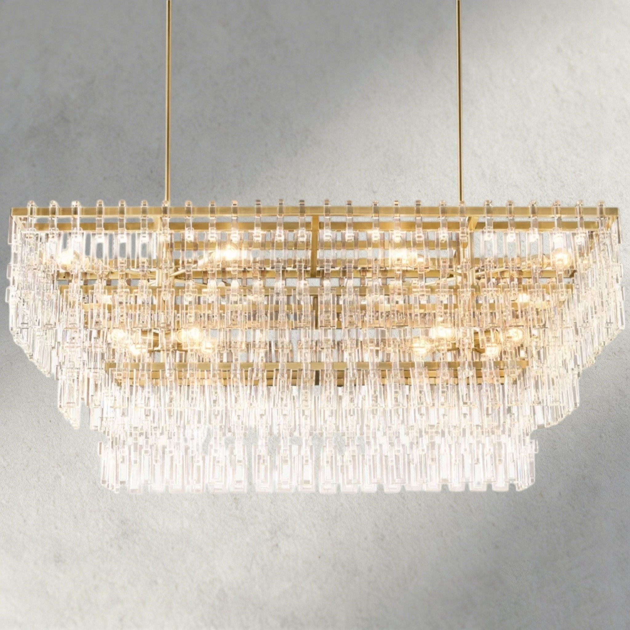 Merlyna Tiered Rectangular Chandelier 60", 72" - Cyran Lamps