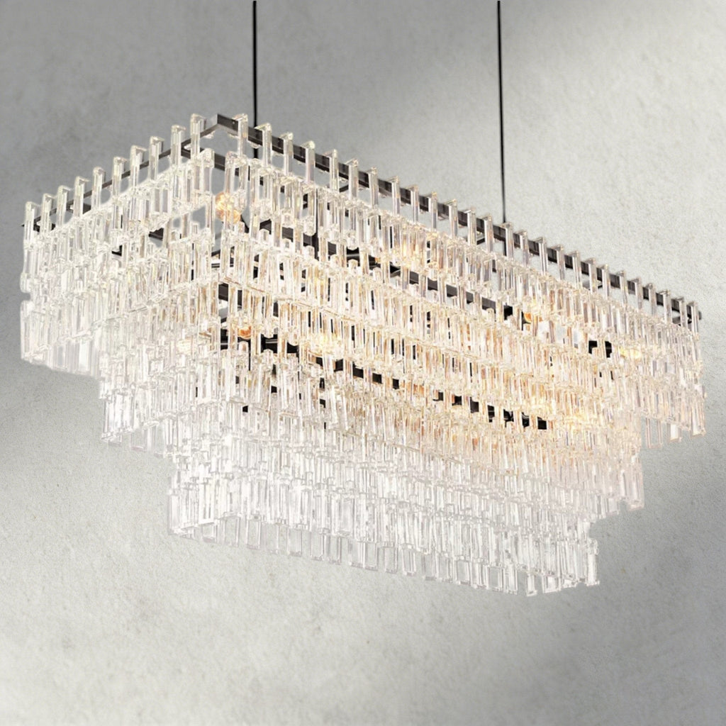 Merlyna Tiered Rectangular Chandelier 60", 72" - Cyran Lamps