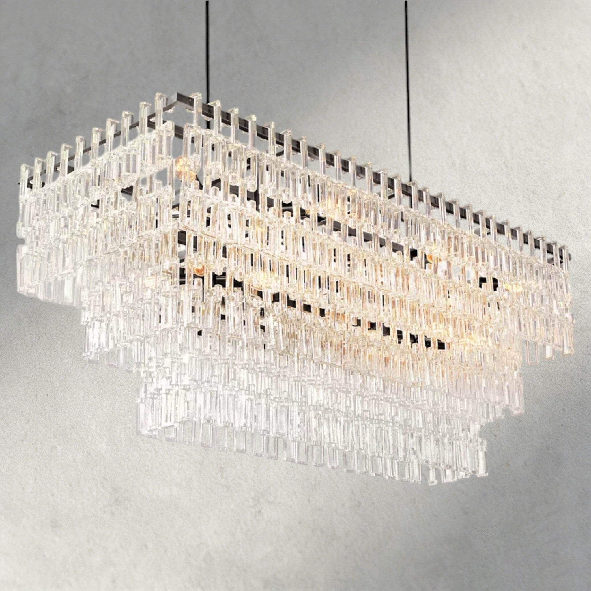 Merlyna Tiered Rectangular Chandelier 60", 72" - Cyran Lamps