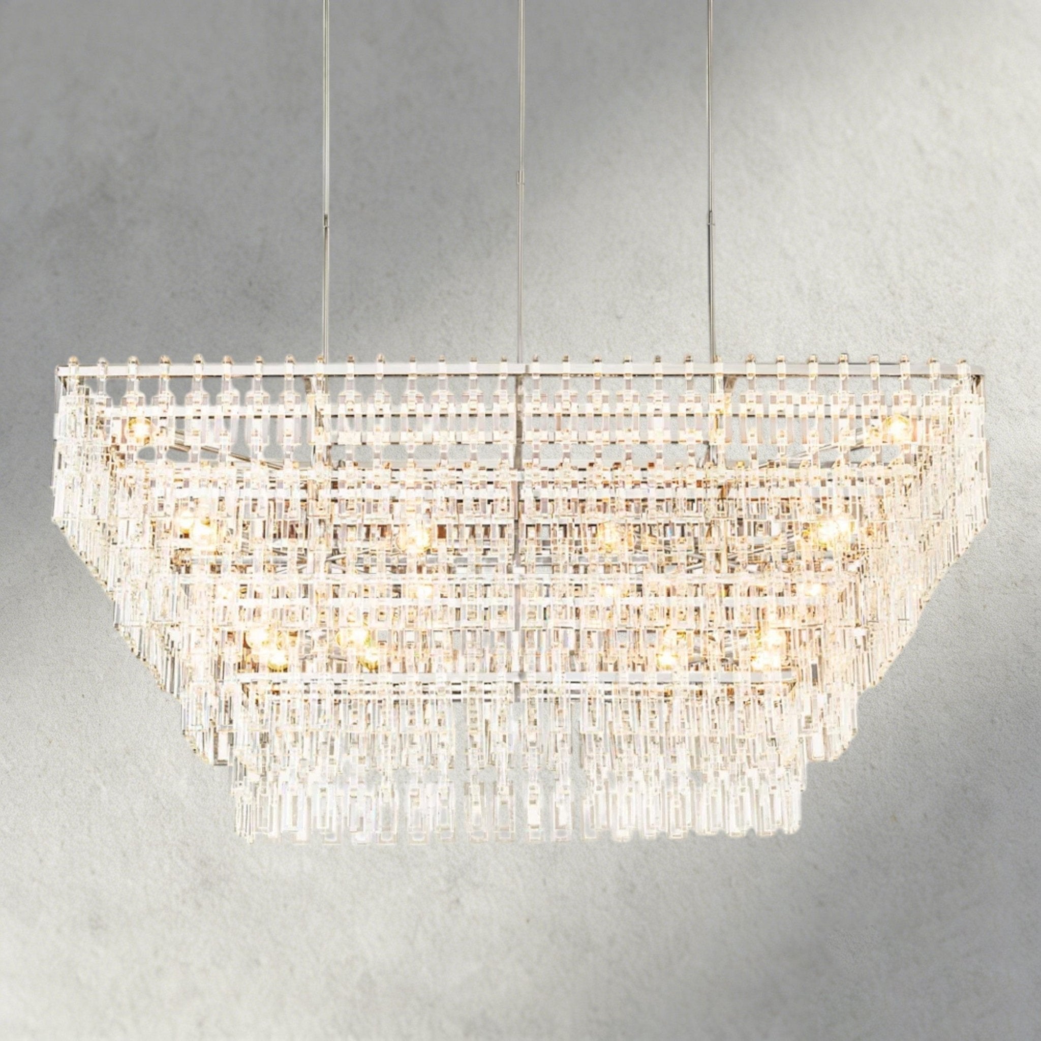 Merlyna Tiered Rectangular Chandelier 60", 72" - Cyran Lamps