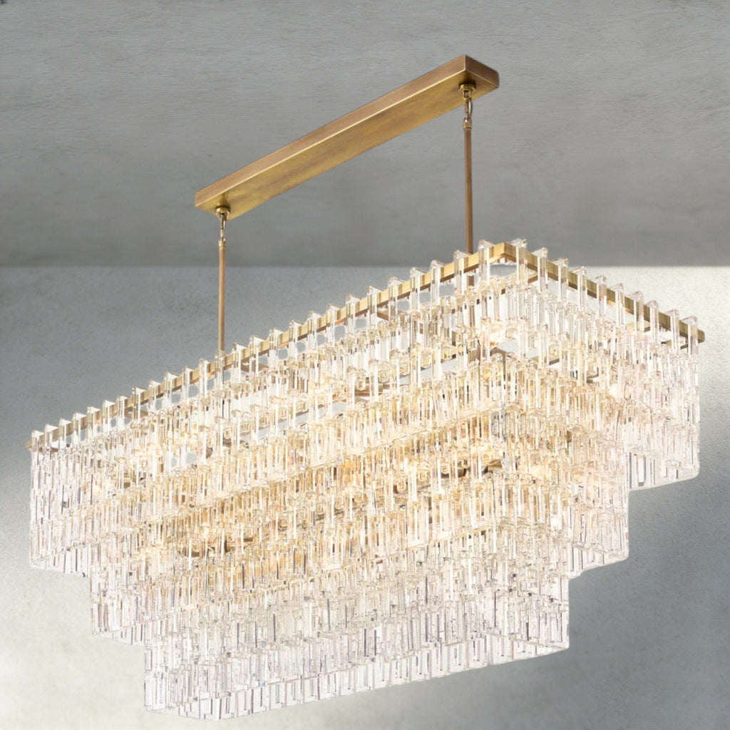 Merlyna Tiered Rectangular Chandelier 60", 72" - Cyran Lamps