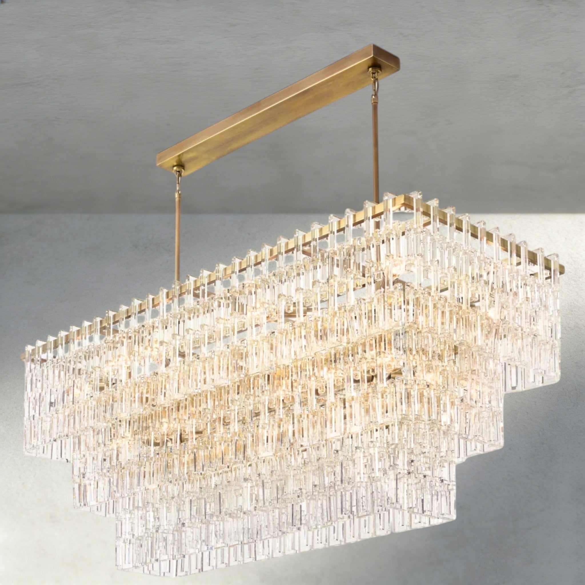 Merlyna Tiered Rectangular Chandelier 60", 72" - Cyran Lamps