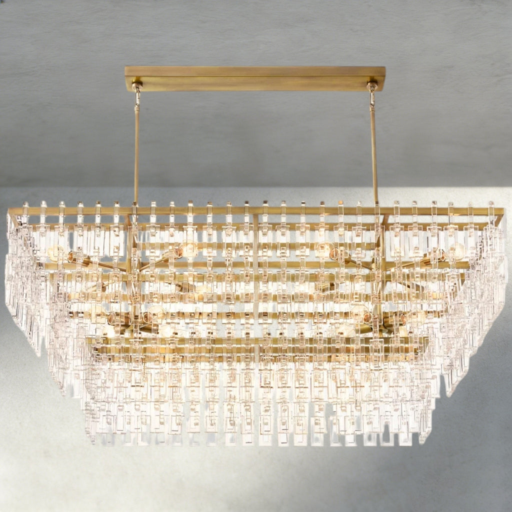 Merlyna Tiered Rectangular Chandelier 60", 72" - Cyran Lamps