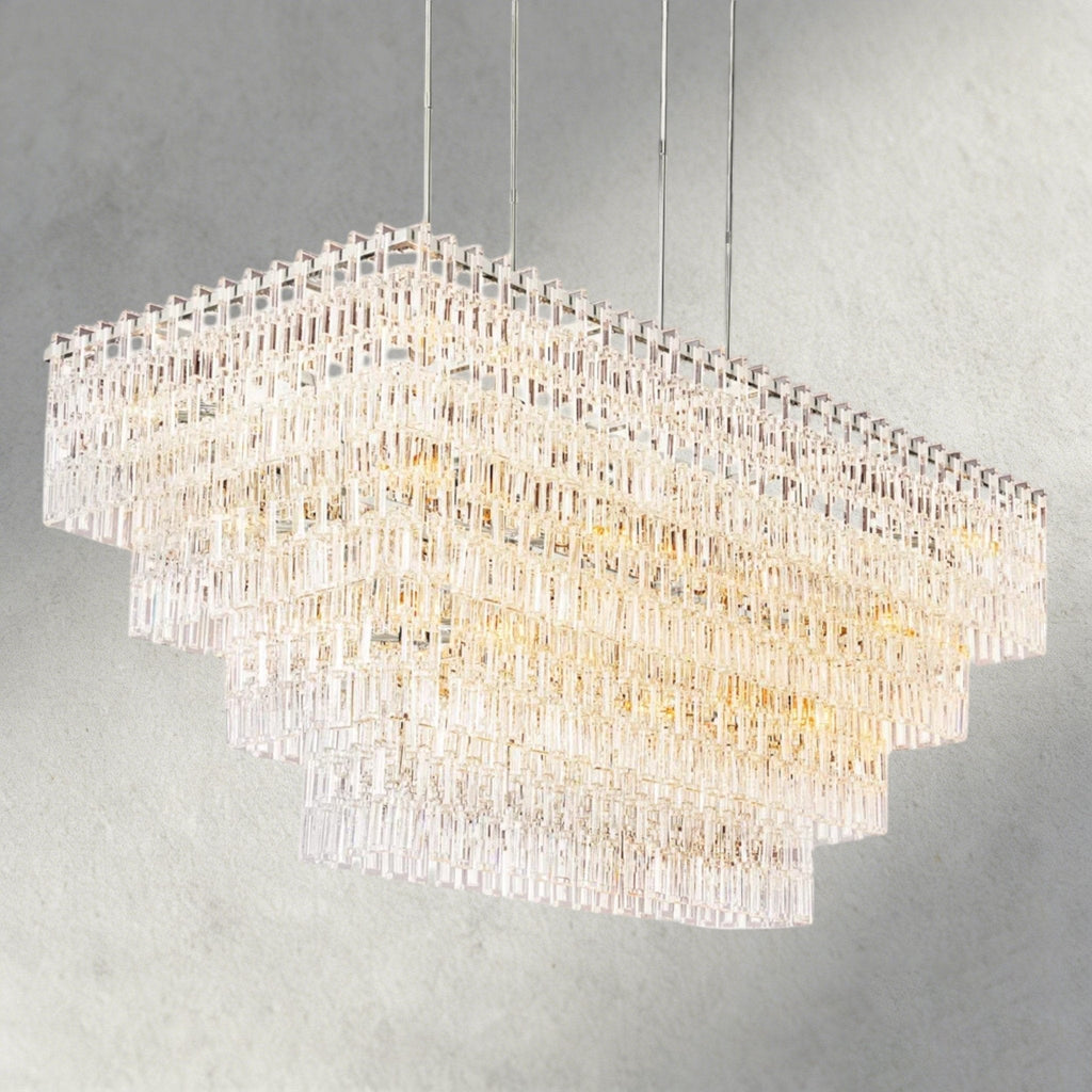 Merlyna Tiered Rectangular Chandelier 60", 72" - Cyran Lamps