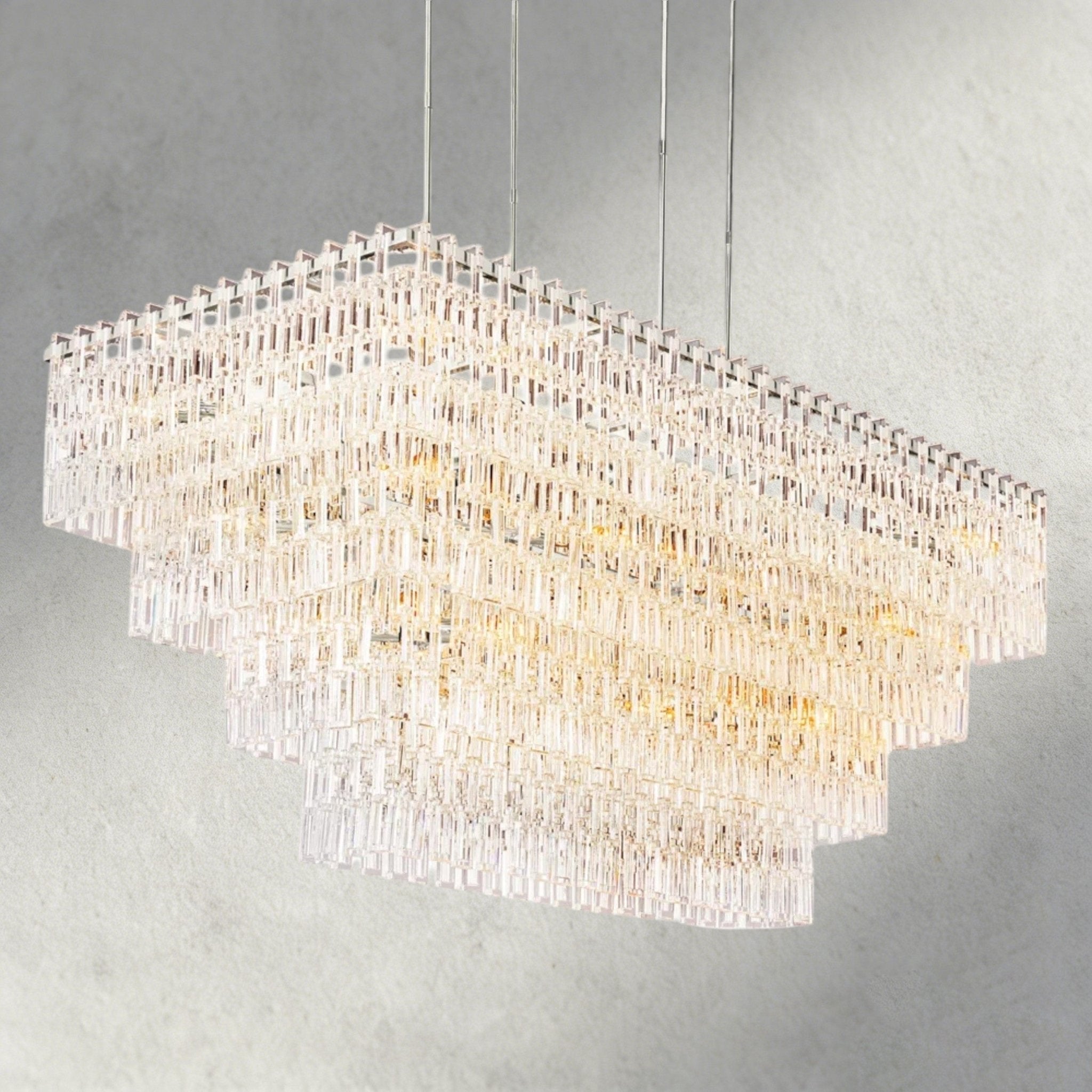 Merlyna Tiered Rectangular Chandelier 60", 72" - Cyran Lamps