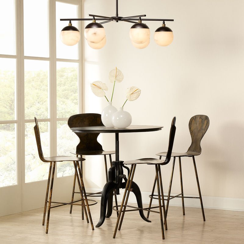 Metro Alabaster 6 Light Chandelier - Cyran Lamps