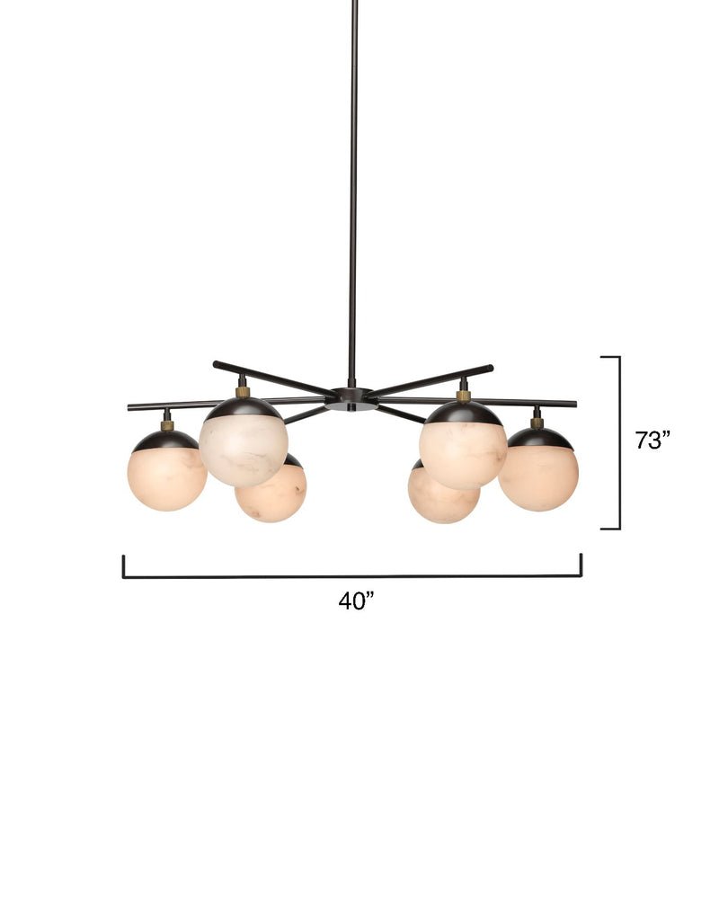 Metro Alabaster 6 Light Chandelier - Cyran Lamps