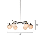 Metro Alabaster 6 Light Chandelier - Cyran Lamps