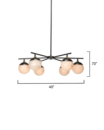 Metro Alabaster 6 Light Chandelier - Cyran Lamps