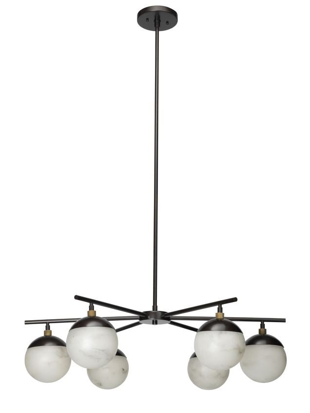 Metro Alabaster 6 Light Chandelier - Cyran Lamps