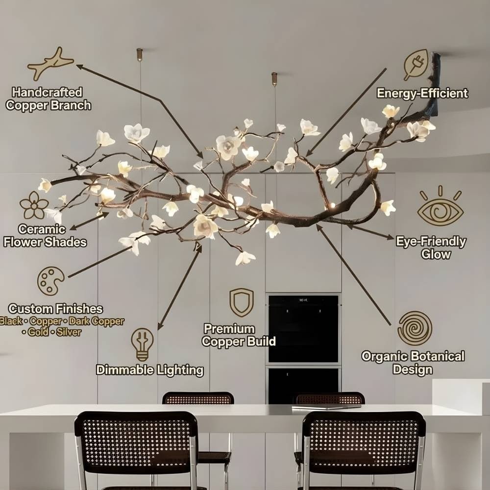 Minas Rustic Tree Branch Chandelier - Black47.24” ( 120 cm )Warm White 3000KCyranlamps