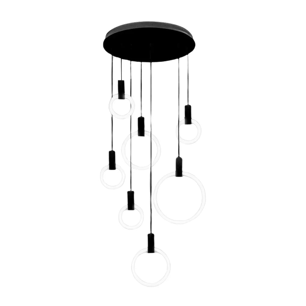Minimalist Rings Stepless Dimming LED Nordic Duplex Stair Chandelier - Cyran Lamps