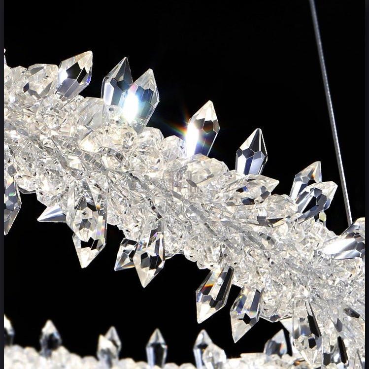 Modern 3 - Ring Halo Crystal Chandelier for Living Room/Bedroom - 1 Ring/D19.7"*H118.1"Warm LightCyranlamps