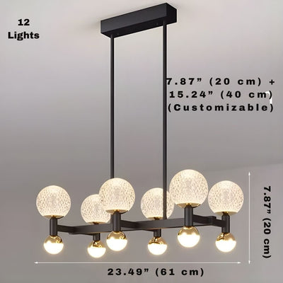 Modern Black Linear Dining Room Chandelier 12/16 Lights - 16 LightWarm White 3000KCyranlamps
