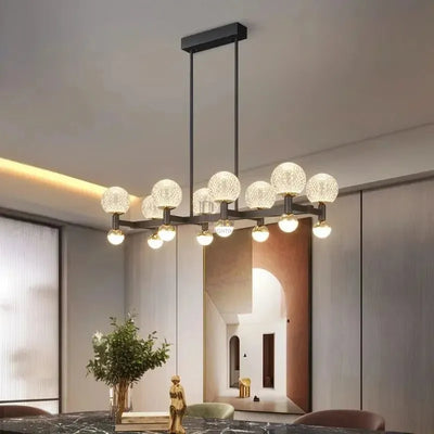 Modern Black Linear Dining Room Chandelier 12/16 Lights - 16 LightWarm White 3000KCyranlamps