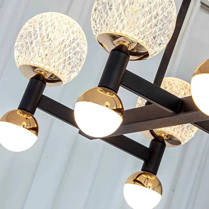 Modern Black Linear Dining Room Chandelier 12/16 Lights - 16 LightWarm White 3000KCyranlamps