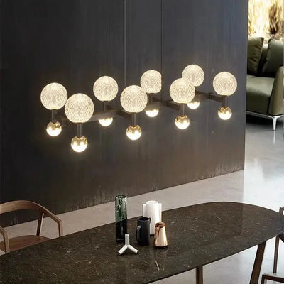 Modern Black Linear Dining Room Chandelier 12/16 Lights - 12 LightWarm White 3000KCyranlamps