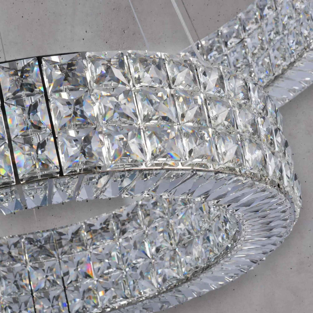 Modern Crystal Round Chandelier 2 Rings - Cyran Lamps