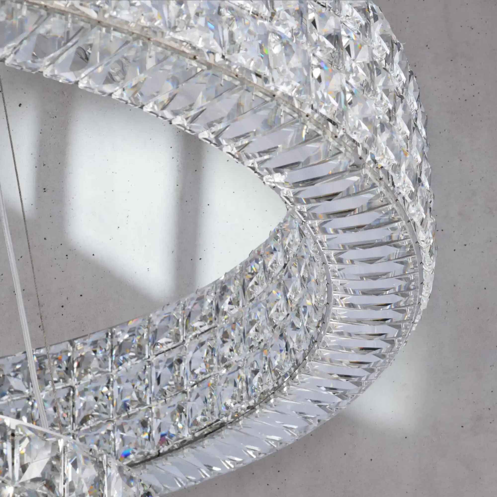 Modern Crystal Round Chandelier 2 Rings - Cyran Lamps
