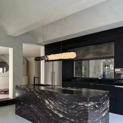 Modern Linear Natural Crystal Stick Chandelier - L47.2"*H6.3"Warm LightCyranlamps