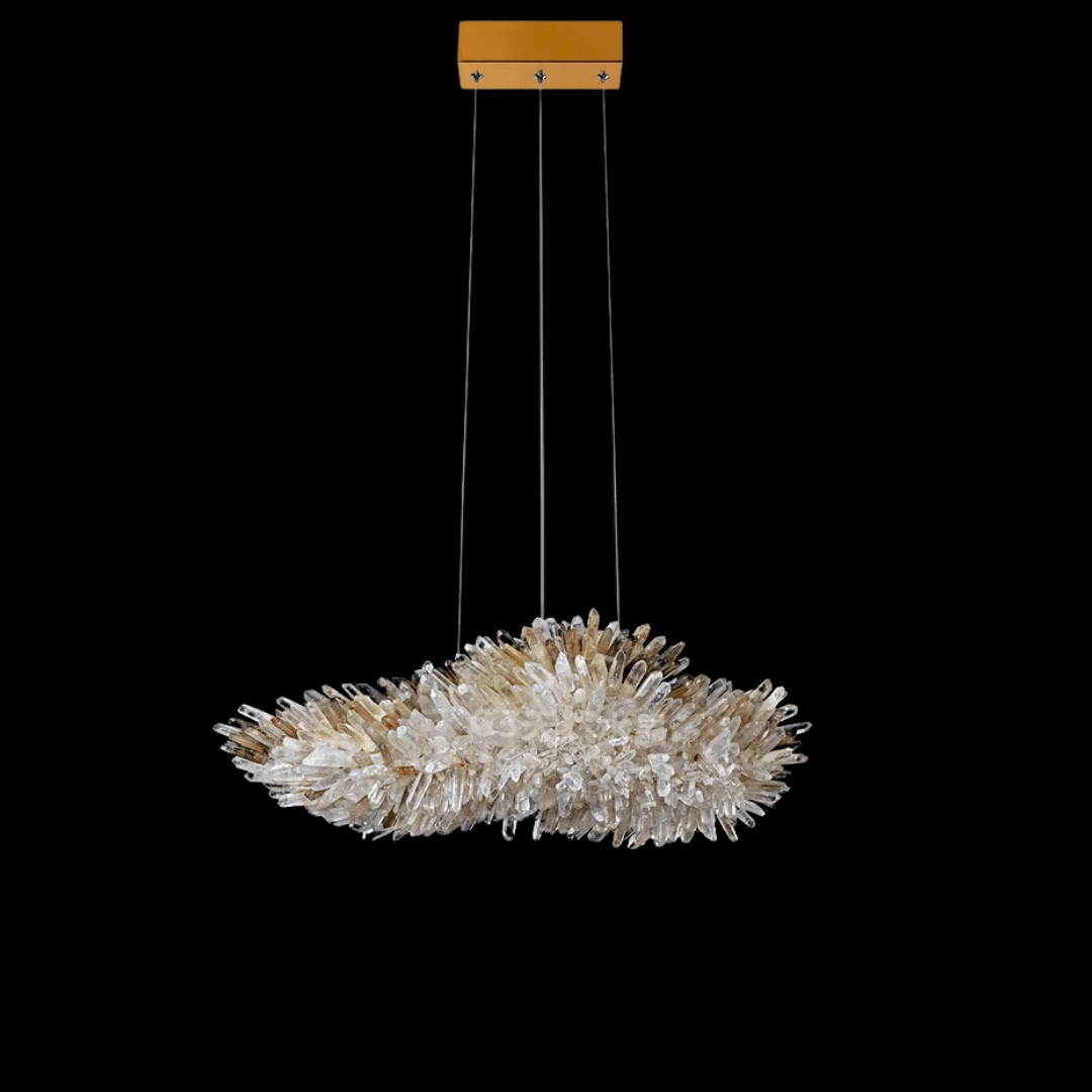 Modern Natural Crystal Wing Chandelier - L25.6"*H10.2"(L65cm*W26cm)AmberWarm LightCyranlamps