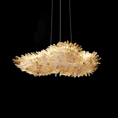 Modern Natural Crystal Wing Chandelier - L25.6"*H10.2"(L65cm*W26cm)AmberWarm LightCyranlamps