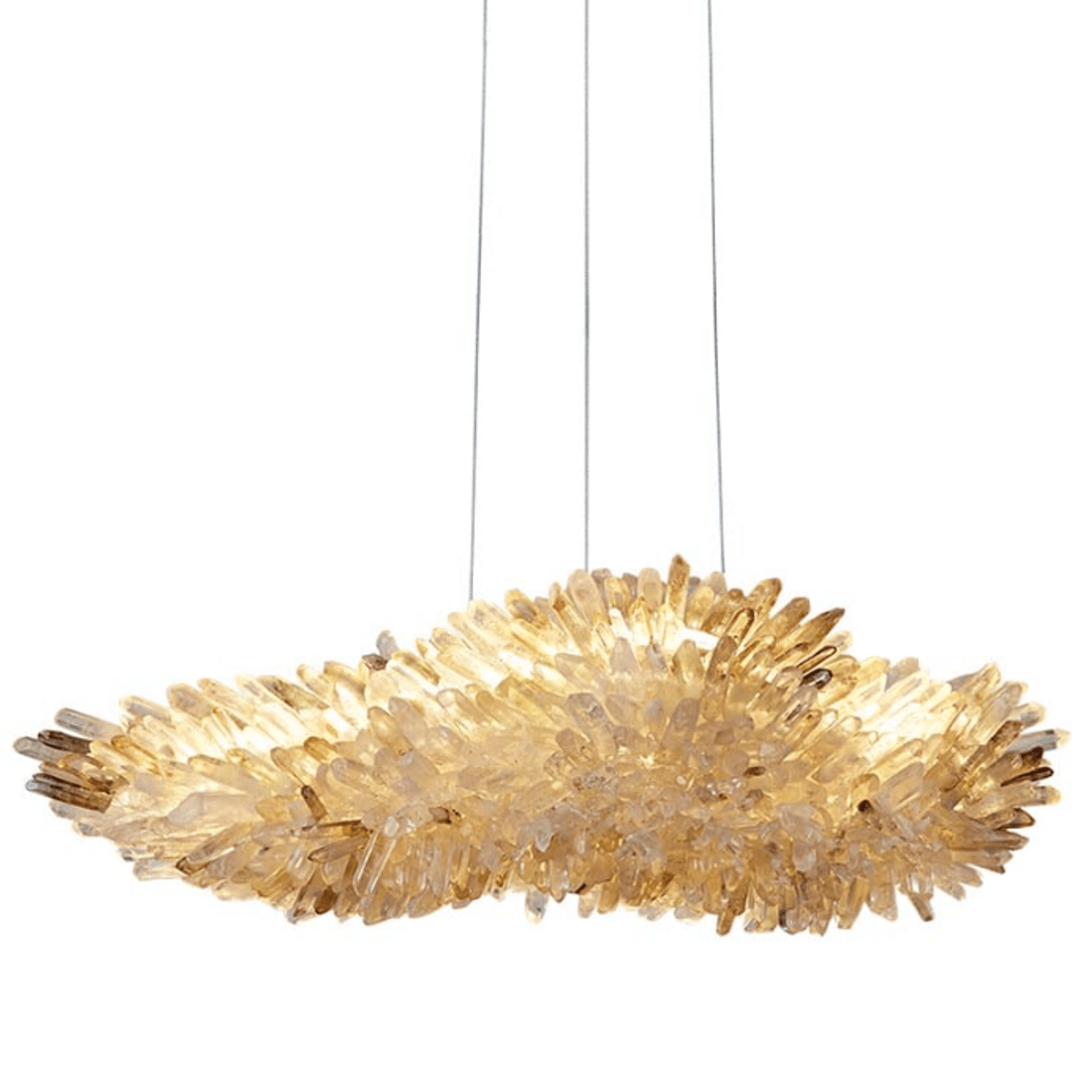 Modern Natural Crystal Wing Chandelier - L25.6"*H10.2"(L65cm*W26cm)AmberWarm LightCyranlamps