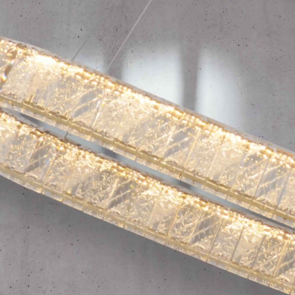 Modern Oval Crystal Ring Chandelier for Dining Room or Kitchen Island - Cyran Lamps