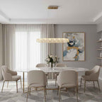 Modern Oval Crystal Ring Chandelier for Dining Room or Kitchen Island - Cyran Lamps
