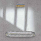 Modern Oval Crystal Ring Chandelier for Dining Room or Kitchen Island - Cyran Lamps