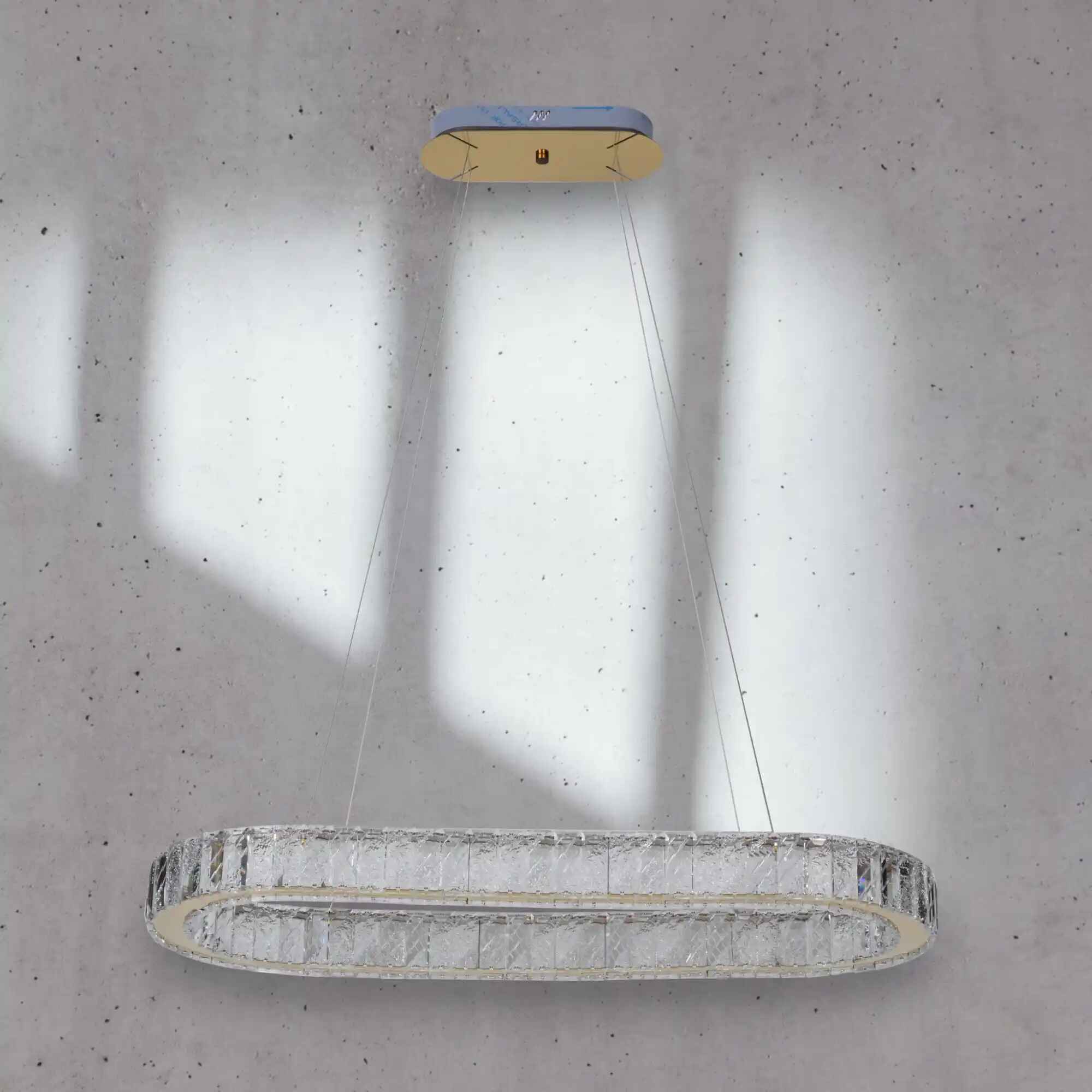 Modern Oval Crystal Ring Chandelier for Dining Room or Kitchen Island - Cyran Lamps