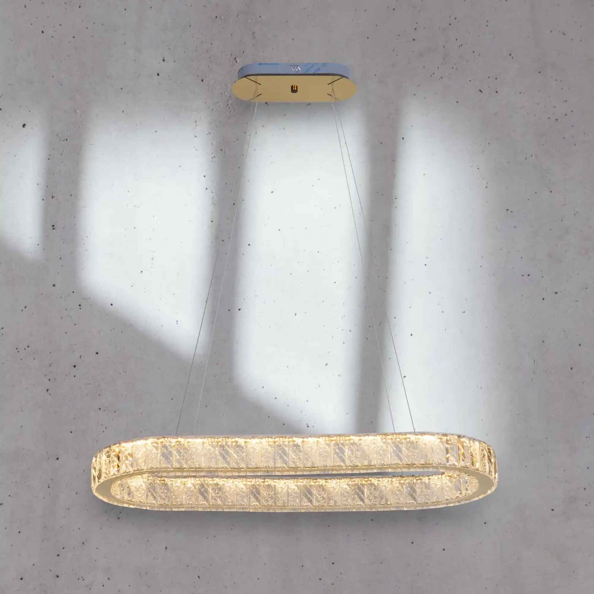 Modern Oval Crystal Ring Chandelier for Dining Room or Kitchen Island - Cyran Lamps